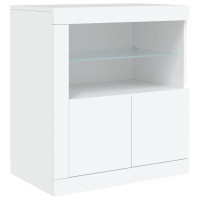 Produktbild för Skänk med LED-belysning vit 283x37x67 cm