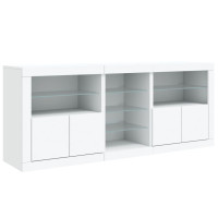 Produktbild för Skänk med LED-belysning vit 181,5x37x67 cm
