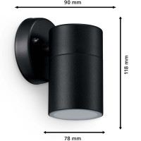 Miniatyr av produktbild för Kylis Väggarmatur Downlight (GU10-sockel) IP44 Rostfritt stål Svart