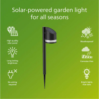 Miniatyr av produktbild för Fyve Trädgårdslampa Vinklad Solcell Ultra Efficient LED 200lm Svart