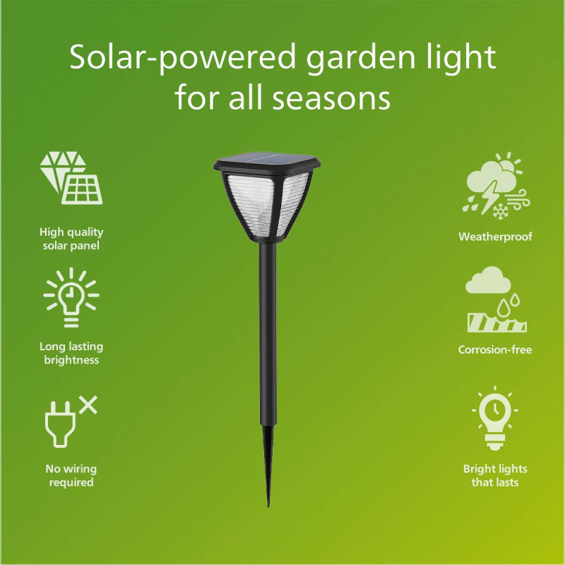 Produktbild för Vapora Trädgårdslampa Solcell LED 200lm Svart
