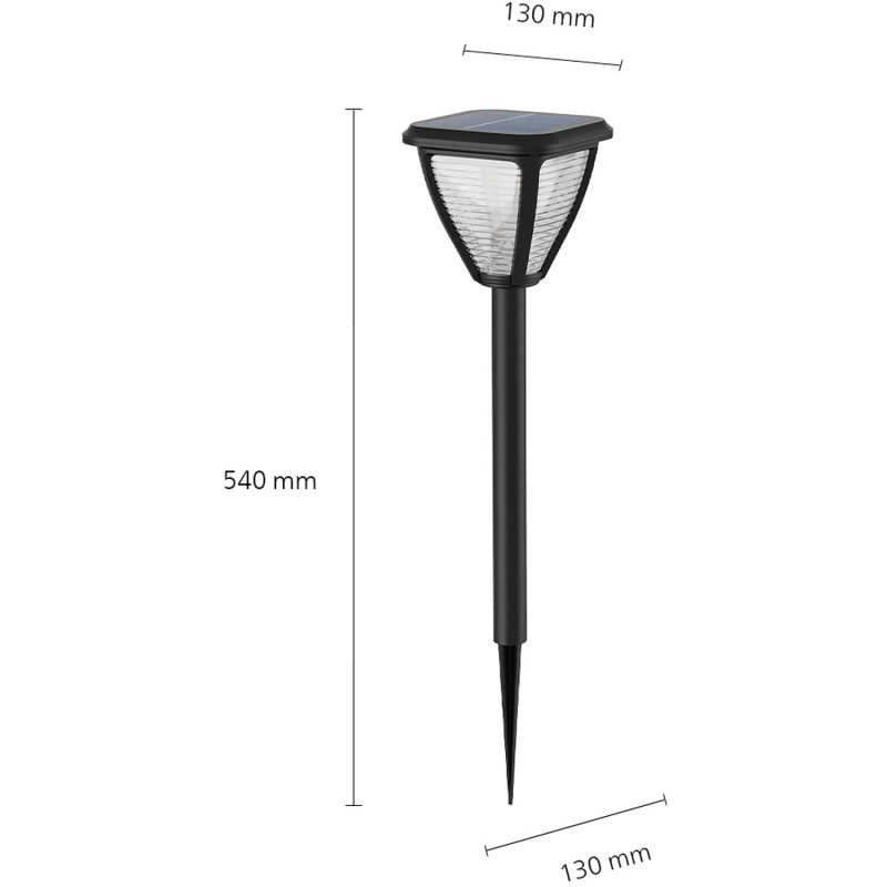 Produktbild för Vapora Trädgårdslampa Solcell LED 200lm Svart