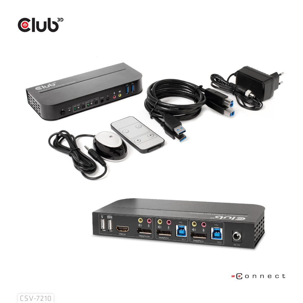 Produktbild för CLUB3D CSV-7210 KVM-switchar Svart