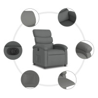 Produktbild för Elektrisk reclinerfåtölj mörkgrå tyg
