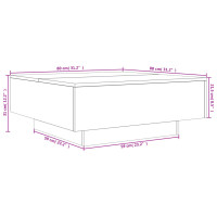 Produktbild för Soffbord svart 80x80x31 cm konstruerat trä