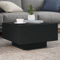 Produktbild för Soffbord med LED svart 55x55x31 cm