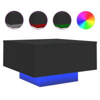 Produktbild för Soffbord med LED svart 55x55x31 cm