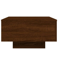 Produktbild för Soffbord med LED brun ek 55x55x31 cm
