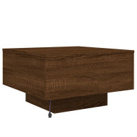 Produktbild för Soffbord med LED brun ek 55x55x31 cm