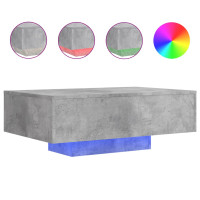 Produktbild för Soffbord med LED betonggrå 85x55x31 cm