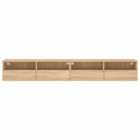 Produktbild för Väggmonterad tv-bänk 2 st sonoma-ek 100x30x30cm konstruerat trä