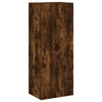 Produktbild för Väggmonterad tv-bänk rökfärgad ek 40,5x30x102cm konstruerat trä