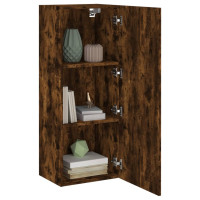Produktbild för Väggmonterad tv-bänk rökfärgad ek 40,5x30x102cm konstruerat trä