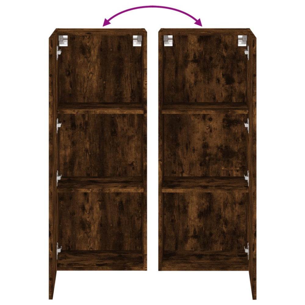 Produktbild för Väggmonterad tv-bänk rökfärgad ek 40,5x30x102cm konstruerat trä