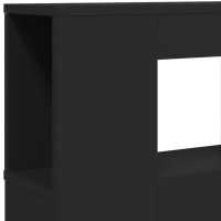 Produktbild för Sänggavel LED svart 200x18,5x103,5 cm konstruerat trä