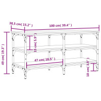 Produktbild för Skobänk brun ek 100x38,5x49 cm konstruerat trä