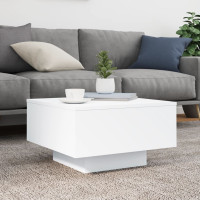 Produktbild för Soffbord med LED vit 55x55x31 cm