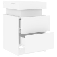 Produktbild för Sängbord med LED 2 st vit 35x39x55 cm
