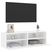 Miniatyr av produktbild för Väggmonterad tv-bänk vit 100x30x30 cm konstruerat trä