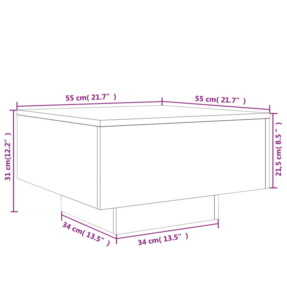 Produktbild för Soffbord betonggrå 55x55x31 cm konstruerat trä