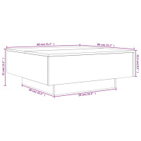 Produktbild för Soffbord rökfärgad ek 80x80x31 cm konstruerat trä