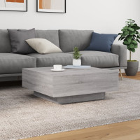 Produktbild för Soffbord med LED grå sonoma 80x80x31 cm