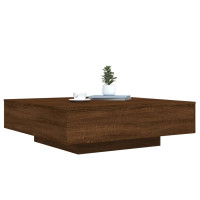 Produktbild för Soffbord med LED brun ek 100x100x31 cm