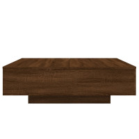 Produktbild för Soffbord med LED brun ek 100x100x31 cm