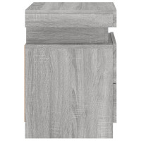 Produktbild för Sängbord med LED-lampor grå sonoma 35x39x55 cm