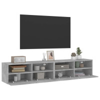 Produktbild för Väggmonterad tv-bänk 2 st betonggrå 80x30x30 cm konstruerat trä