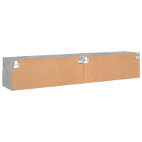 Produktbild för Väggmonterad tv-bänk 2 st betonggrå 80x30x30 cm konstruerat trä
