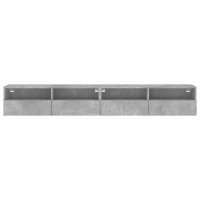 Produktbild för Väggmonterad tv-bänk 2 st betonggrå 100x30x30cm konstruerat trä