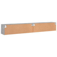 Produktbild för Väggmonterad tv-bänk 2 st betonggrå 100x30x30cm konstruerat trä