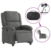 Produktbild för Elektrisk reclinerfåtölj mörkgrå tyg