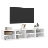 Produktbild för Väggmonterad tv-bänk 2 st vit 80x30x30 cm konstruerat trä