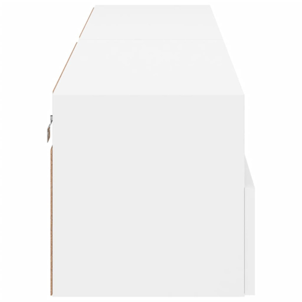 Produktbild för Väggmonterad tv-bänk 2 st vit 80x30x30 cm konstruerat trä