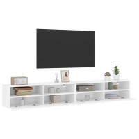 Produktbild för Väggmonterad tv-bänk 2 st vit 100x30x30 cm konstruerat trä