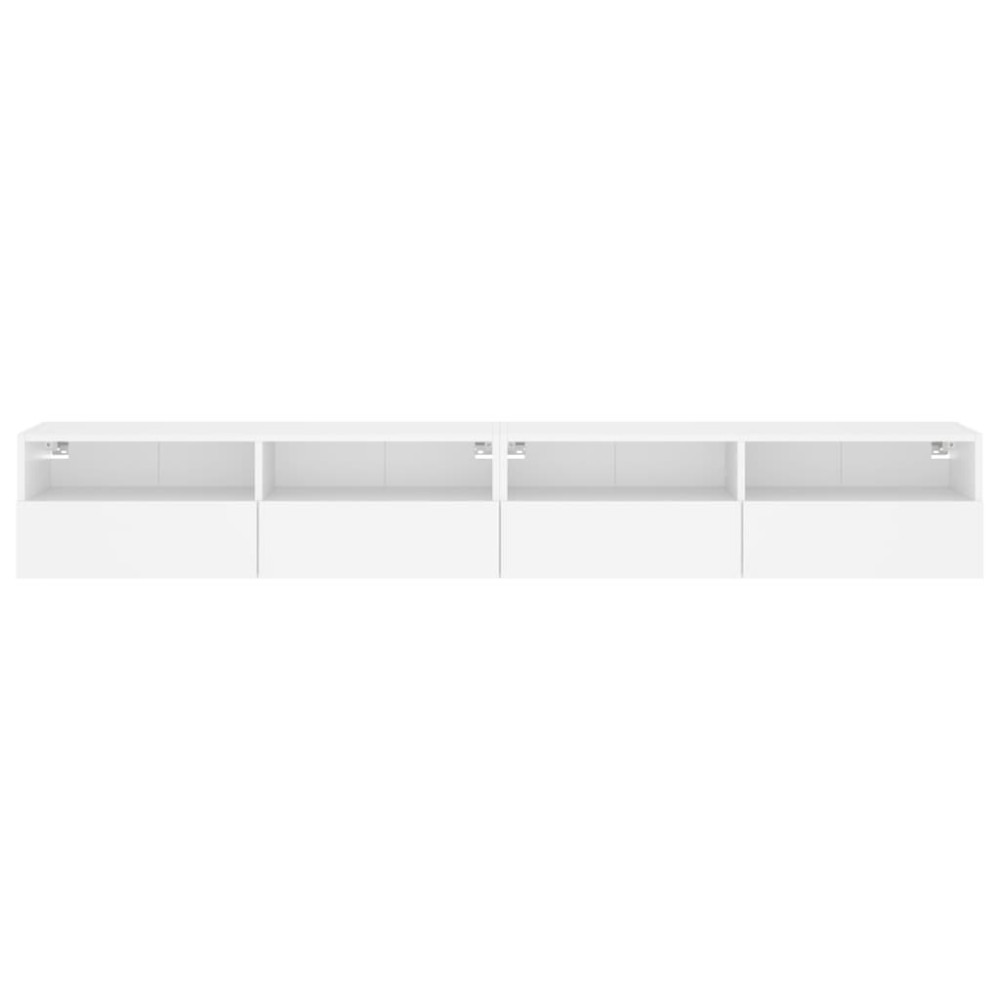 Produktbild för Väggmonterad tv-bänk 2 st vit 100x30x30 cm konstruerat trä
