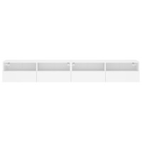 Produktbild för Väggmonterad tv-bänk 2 st vit 100x30x30 cm konstruerat trä