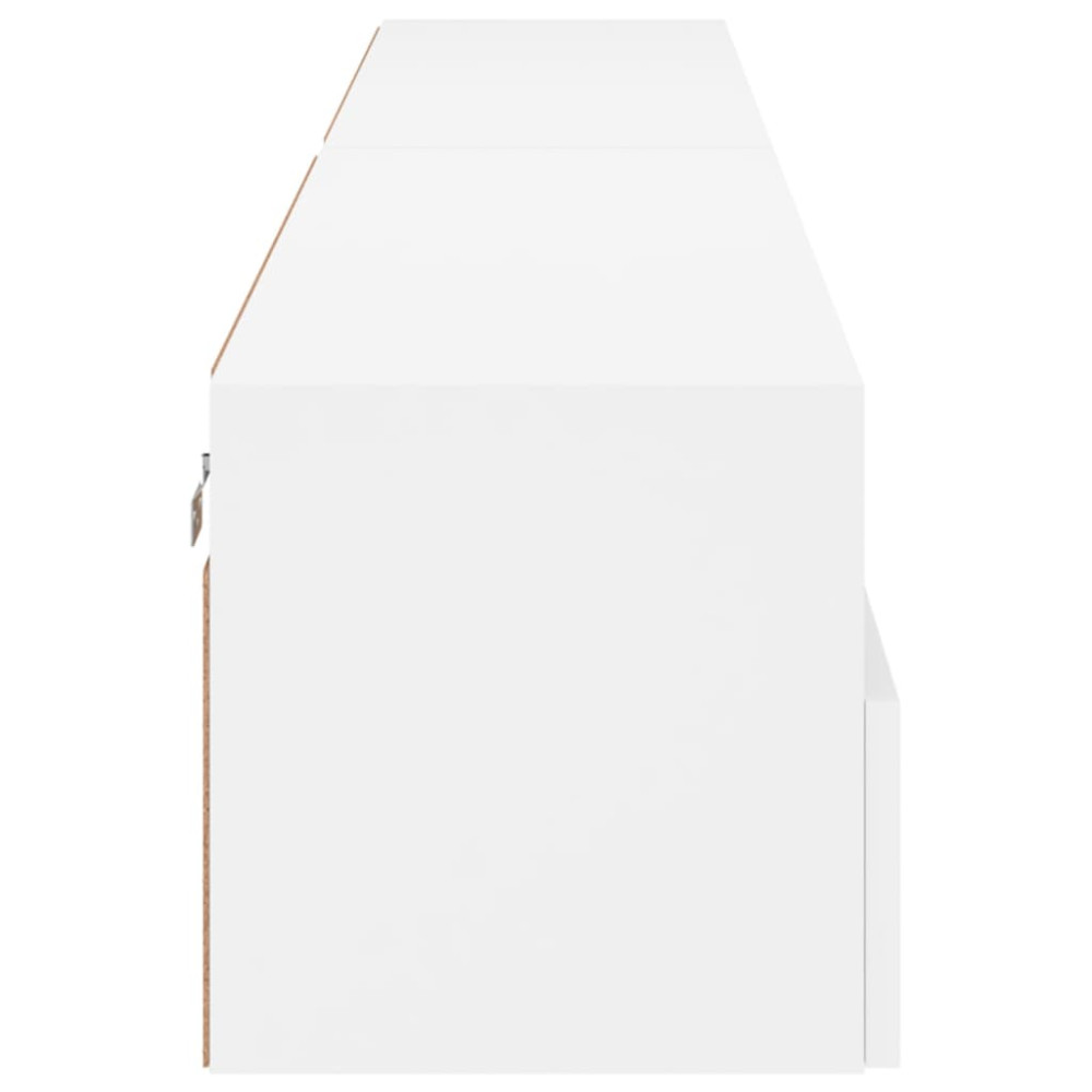 Produktbild för Väggmonterad tv-bänk 2 st vit 100x30x30 cm konstruerat trä
