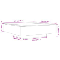 Produktbild för Soffbord rökfärgad ek 100x100x31 cm konstruerat trä