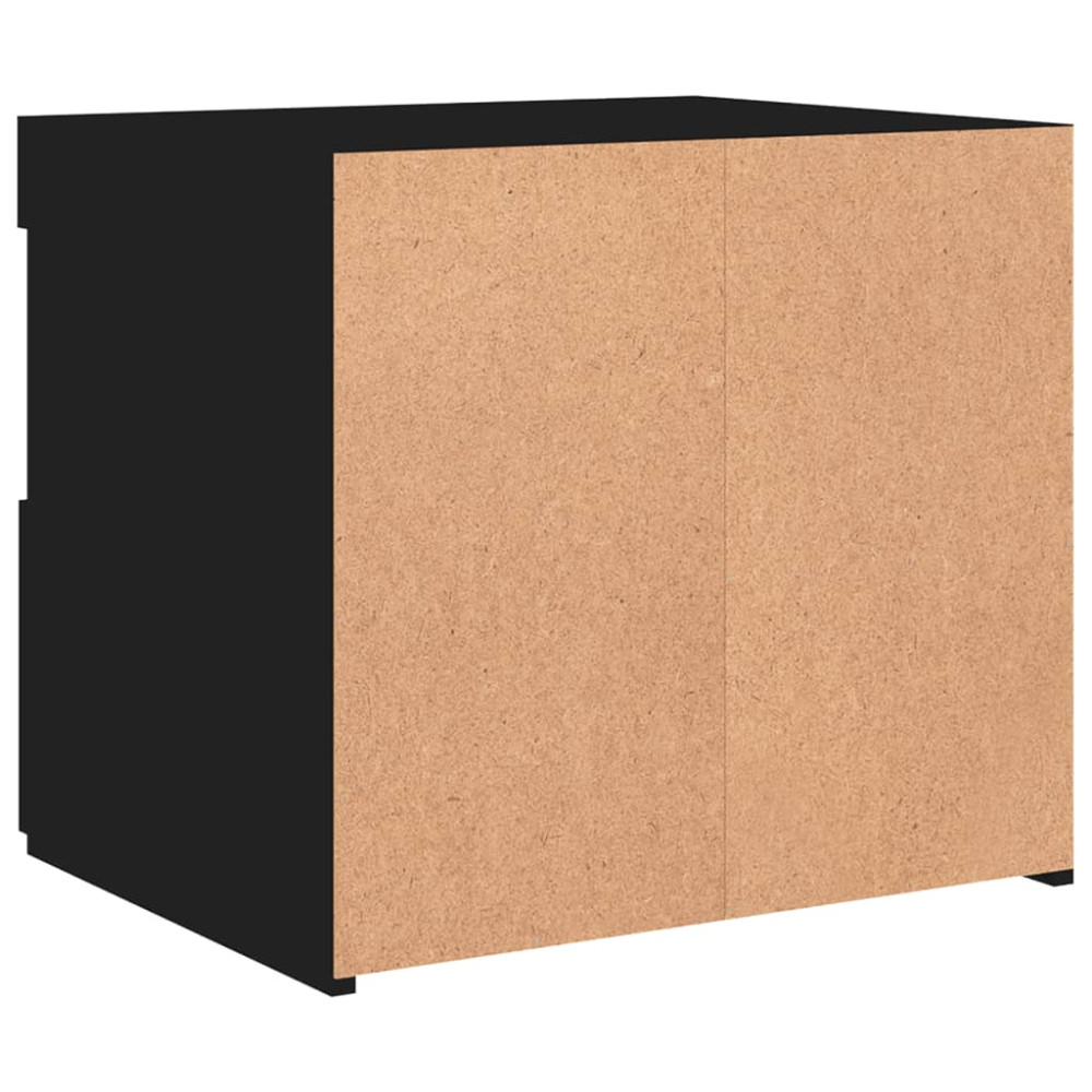 Produktbild för Sängbord med LED-lampor 2 st svart 50x40x45 cm