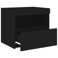 Produktbild för Sängbord med LED-lampor 2 st svart 50x40x45 cm