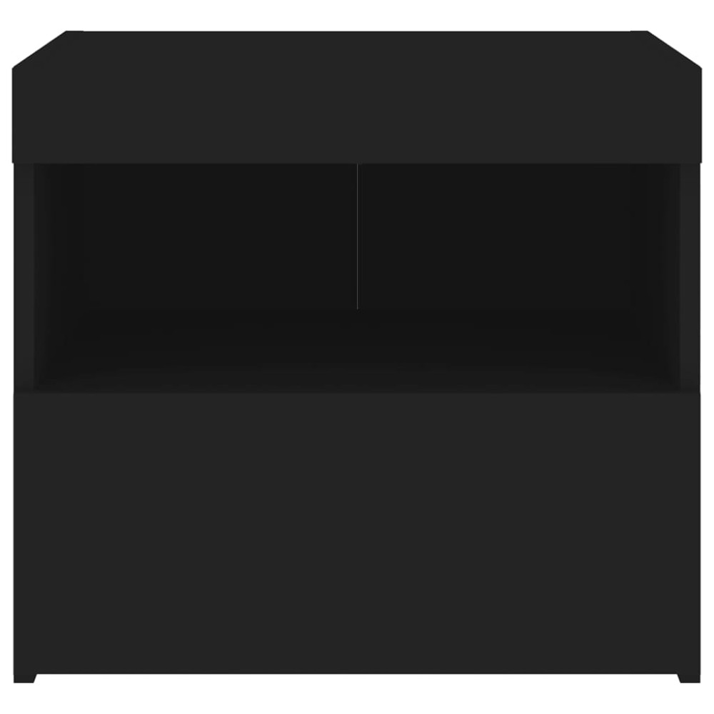 Produktbild för Sängbord med LED-lampor 2 st svart 50x40x45 cm