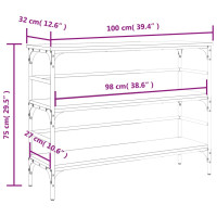 Produktbild för Avlastningsbord grå sonoma 100x32x75 cm konstruerat trä