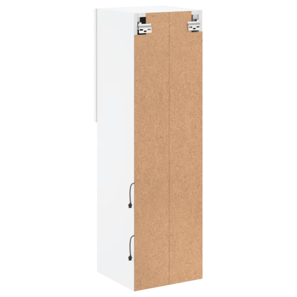 Produktbild för TV-bänk med LED-belysning 2 st vit 30,5x30x102 cm
