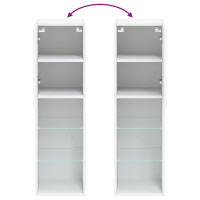 Produktbild för TV-bänk med LED-belysning 2 st vit 30,5x30x102 cm