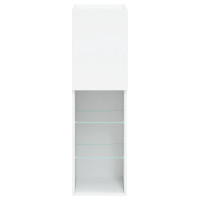Produktbild för TV-bänk med LED-belysning 2 st vit 30,5x30x102 cm