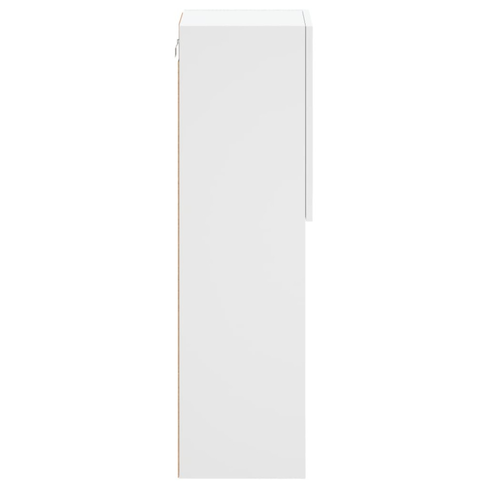 Produktbild för TV-bänk med LED-belysning 2 st vit 30,5x30x102 cm