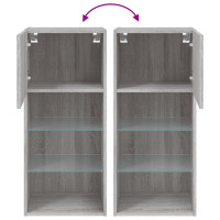 Produktbild för TV-bänk med LED-belysning 2 st grå sonoma 40,5x30x90 cm